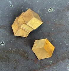 Vintage Brass Cube Shaped Jewelry 24 mm Stampings – set of 10 – F-12