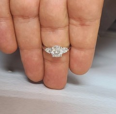 Vintage Platinum Engagement Ring 2.03CT.Natural Round Shape Diamond Circ 1950’s