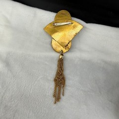 Vintage Retro Brooch Gold Tone Tassel