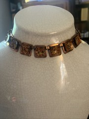 Vintage Estate Matisse Renoir Copper Enamel Necklace Choker Magnificent!