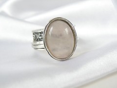 Large Sterling Silver 925 Quartz Spin Spinner Israel Modern Band Ring Size 10
