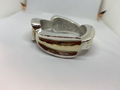 YAACOV HELLER STERLING SILVER VERMEIL ARTFORM BANGLE BRACELET 74 grams