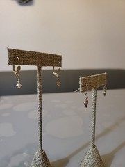 Vintage Silver & Gold Tone Danglers Earrings Beautiful Petite Style L14