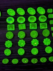 Uranium Glass Rhinestone Lot