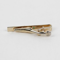 Vtg Jewelmont 1/20 12K GF Tie Bar Clasp w/ 4 Multicolor Rhinestones Set Into Bar