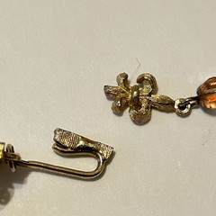 Vtg Signed Vendome Necklace Clip Earrings Set Glass Beads AB