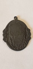 Antique Pendant Spain Man Ruler Or Warrior Or Religious Man Hand Made