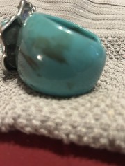Vintage Blue Marble Bakelite Bangle Bracelet