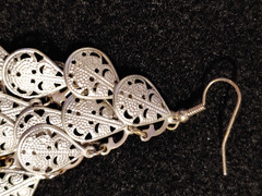 Vintage – Pierced Earrings – Silver Tone – Dangle Drop – 3.5 in Total Length