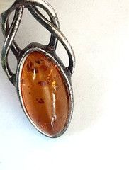 Vintage Sterling Silver and Baltic Amber Dangle/Drop Earrings 2.46g