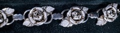 Vintage Rose Floral Link Bracelet Sterling Silver 6.5-7″ Detailed Design