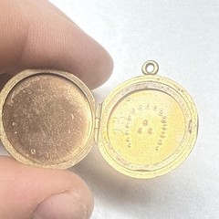 Antique VictorianGold Filled Horseshoe Locket Pendant Good Luck Seed Pearls