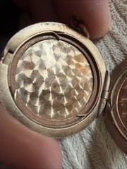Victorian 8g Rose Gold Fill Photo Locket Pendant Monogram Dimple On Back
