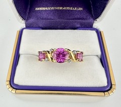 VTG Ross Simons Ruby Gold Vermeil 925 Sterling Silver Cluster Ring SZ8 Read
