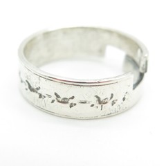 BOLECO 925 Sterling Silver Vintage Engraved Adjustable Band Ring Size 8.5