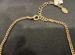 vintage Lucia gold-tone textured bow statement necklace 17 -20 in