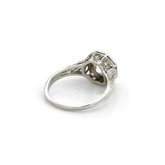 Octagon Wedding Vintage Art Deco Ring 14K White Gold Over 2 Ct Simulated Diamond