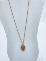 Vintage 1983 AVON Victorian Reversible Pendant Necklace Faux Black Onyx 20″