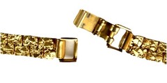 Vtg MCM Gold Plated Reversible Textured/Nugget Style Chain Necklace, 29″ Long
