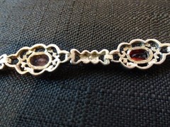 #656–VINTAGE STERLING SILVER HAN-925-BRACELET–6-STONES
