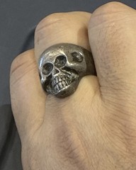RARE VINTAGE 1940’s-50’s TRUE BIKER BELL TRADING STERLING SILVER SKULL RING