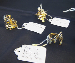 VTG LARGE SZ RINGS VARIES SIGNED PCS. 18K GE, SARAH, BEKAUCH, ESPSITO, SZ 7,8,9