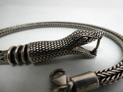 Vintage Sterling 925 SNAKE Wheat Chain Convertible Lariat Necklace & Bracelet
