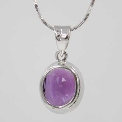 AAA Amethyst 15.8 Ct & 3.20 Ct Minimalist Unisex Pendants in Sterling Silver