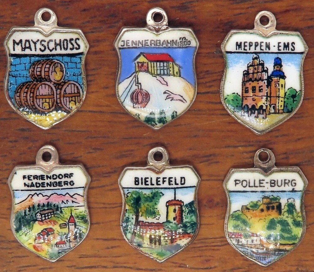 Vintage silver GERMANY GERMAN BAVARIA AUSTRIA SOUVENIR TRAVEL SHIELD charm