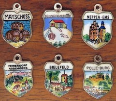 Vintage silver GERMANY GERMAN BAVARIA AUSTRIA SOUVENIR TRAVEL SHIELD charm