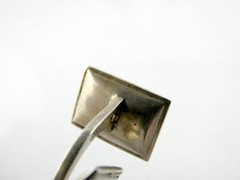 Vintage 800 Silver White and Black Enamel with Seed Pearl Bullet Back Cufflinks