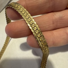 VTG 14K Gold Filled Serpentine Necklace 2mm Chain 18.2” Long Ver Pretty