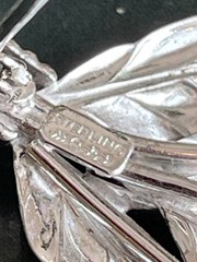 Vintage Carl-Art Sterling Silver Leaf Brooch Signed Floral