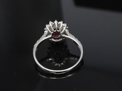 Fine 1.31ct AIGS GIA Pigeon Blood Ruby 0.46ct Diamond Platinum Ring Size 7