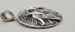925 Sterling Silver Indonesia GEMALA JEWELRY Love Birds Filigree Pendant 14.5 Gr
