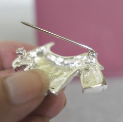 Vintage Silver Metal Alloy Scottie Dog Jewelry Pin Brooch 1.5″ L x 1.5″ H