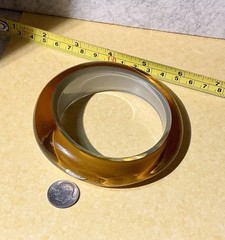Vintage Chunky Asymmetrical Lucite Bangle Translucent Honey Butterscotch SZ 7.5