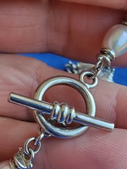 Original STERLING SILVER 925 Deco Necklace 39 Gram Vintage Designer Chain 17″ IN