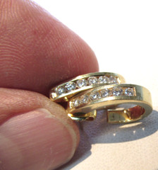 Estate 14k Gold Natural Diamond Huggie Earrings .60 ctw VS1-G MAKE OFFER