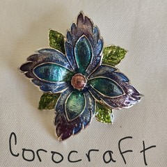 VTG Costume Jewelry Flower Brooch Lot 20 Gold Silver Tone Rhinestone etc. Signed