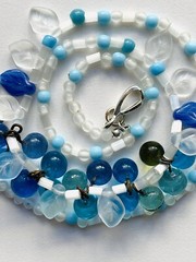 Vintage Czech Glass Bead Necklace with Contemporary Finding