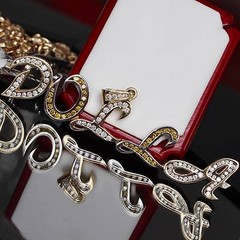 14k multi tone gold pendant “DOLLA” 4.00ct natural & irradiated diamond 40.2gr