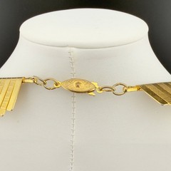 Vintage Gold Tone Textured Collar Necklace Fringe 17 Inches Classic