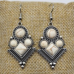 Boho Chic Dangle earrings Southwest Tribal faux stone pierced club sexy