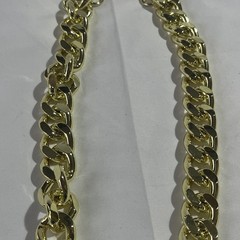 Yellow Gold Plate 20mmmm Wide Thick Curb Adjustable Link Chain Necklace