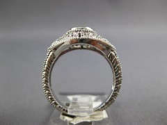 1.03CT DIAMOND & AAA RUBY 14KT WHITE GOLD OVAL & ROUND FILIGREE ENGAGEMENT RING