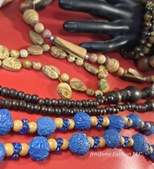 Antique Flat Mother Of Pearl Tiger Eye Gemstone Wooden Beaded Mixed Jewelry Lot