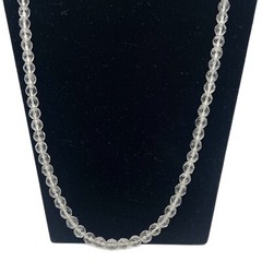 Vintage Faceted Clear Crystal Glass Beaded Long Necklace 30 1/2″