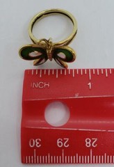14k Yellow Gold White Green Enamel Butterfly Ring Vintage Size 6.5 R190