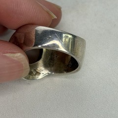 Vintage Taxco Sterling Silver Wave Ring Mexico Modernist Abstract Heavy 22 Grams